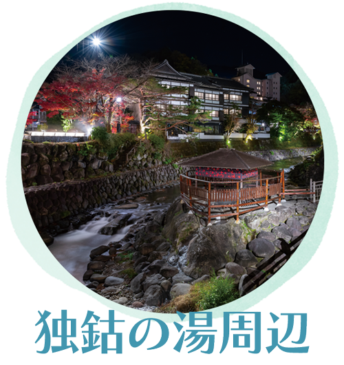 修善寺温泉　匠の灯り径　独鈷の湯周辺